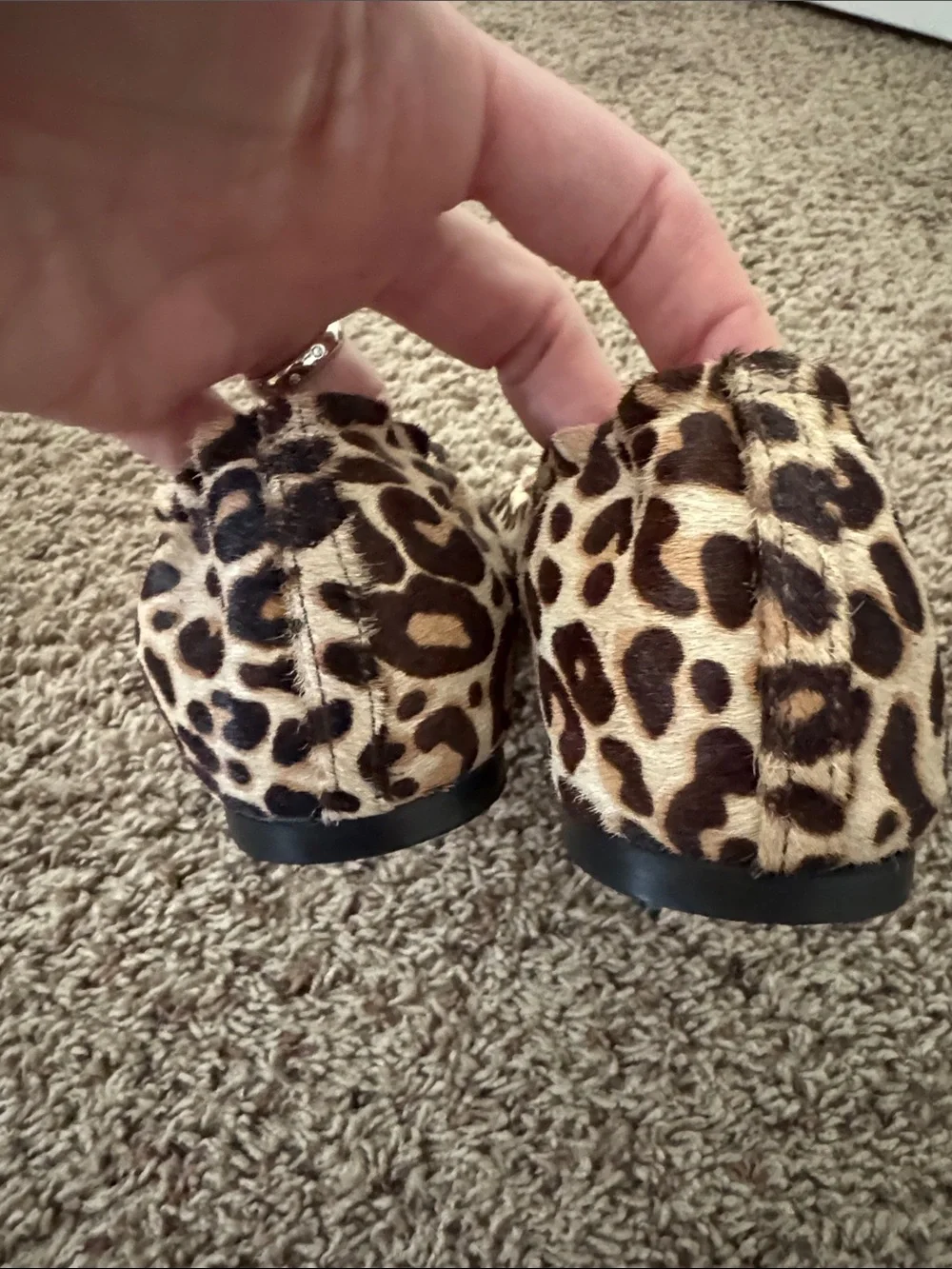 J.Crew Anya Scrunchie ballet flats in calf hair leopard print